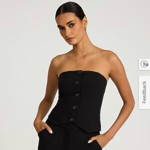 Express NWT Signature Stretch Strapless Button Front Tailored Tube Top